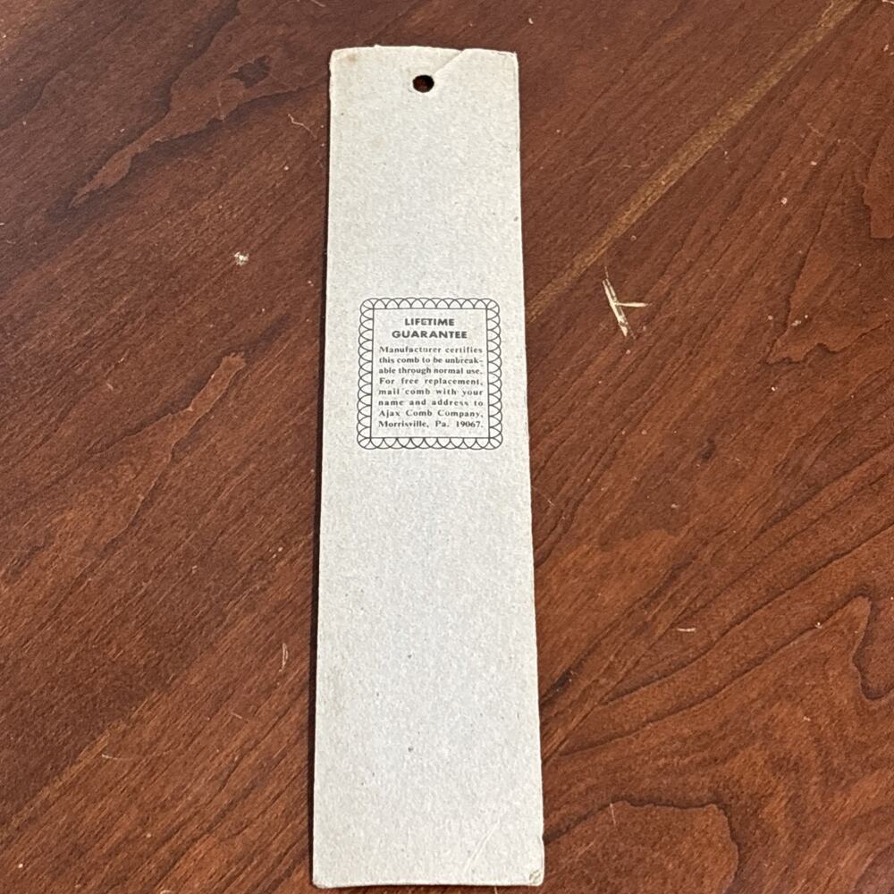 Ajax Comb Co. Vintage Barber Comb NOS NEW SEALED VINTAGE - Picture 5 of 6